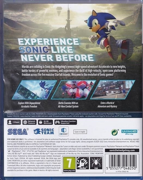 Sonic Frontiers - PS5 (A-Grade) (Genbrug)